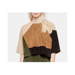 Vince Camuto Colorblock Faux Suede Blouse